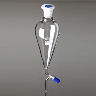 Squibb Needle Valve Separatory Funnels DIN ISO 4800, 500ml