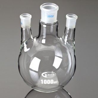 Three Parallel Neck Flask with DIN 12392 & USP Standard, 500ml