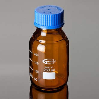 Laboratory Bottles with Amber Glass ISO 4796, 250ml