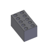 B10-13, Block with 10 sockets of 13 mm diameter, flat bottom